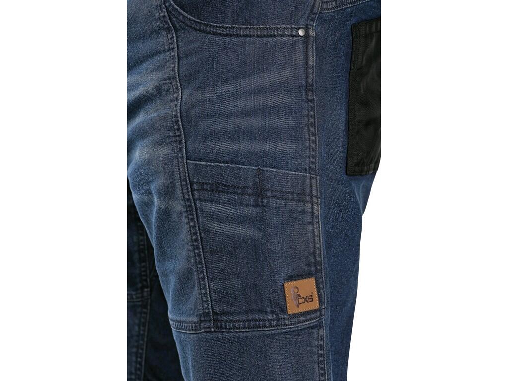 Kraťasy jeans CXS MURET, pánské, modro-černé, vel. 58